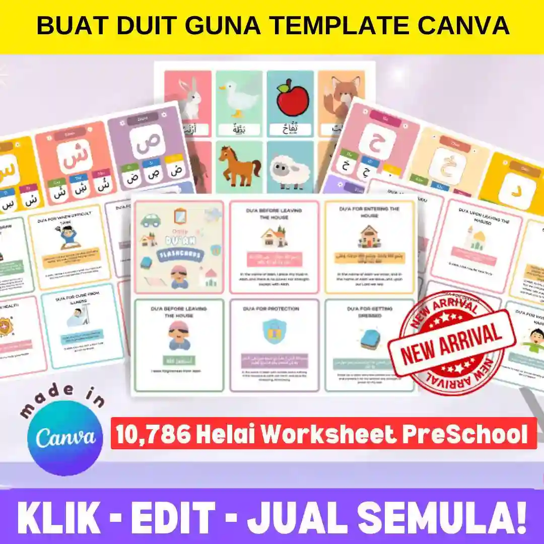 buat duit dari rumah dengan worksheet wasza edukids bundle